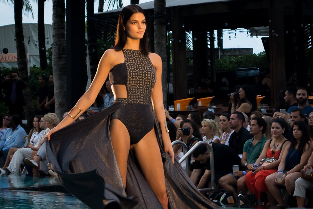 Gottex Swimwear struck the runway with bold black pieces at Miami Swim Week.