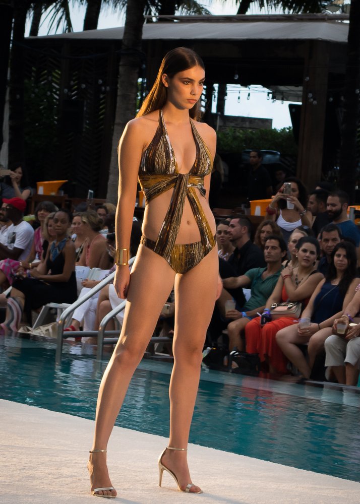 Gottex Swimwear struck the runway with bold black pieces at Miami Swim Week.