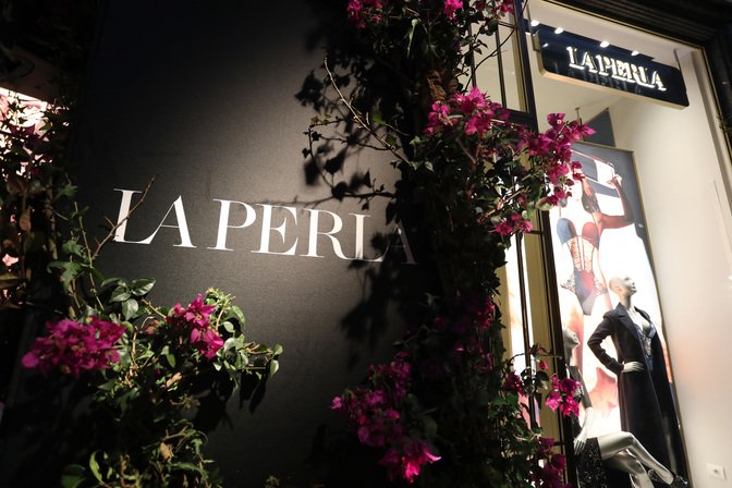 Celebrities Kendall Jenner, Liu Wen, Mariacarla Boscono at LA PERLA boutique opening in Milan