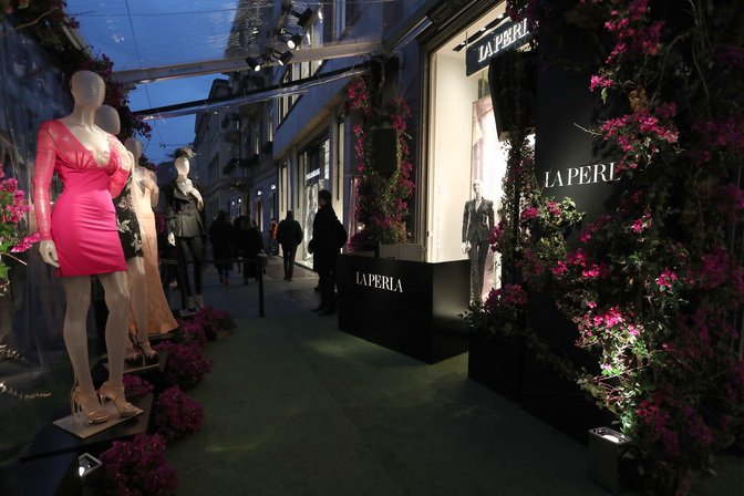 Celebrities Kendall Jenner, Liu Wen, Mariacarla Boscono at LA PERLA boutique opening in Milan