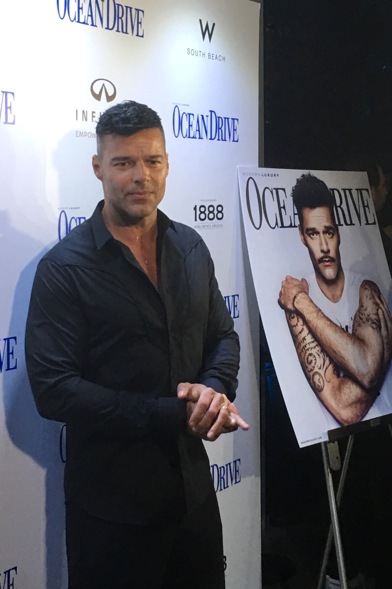 Ricky Martin and Ocean Drive Magazine celebrated October Issue with Puerto Rico hurricane relief benefit at W Hotel South Beach