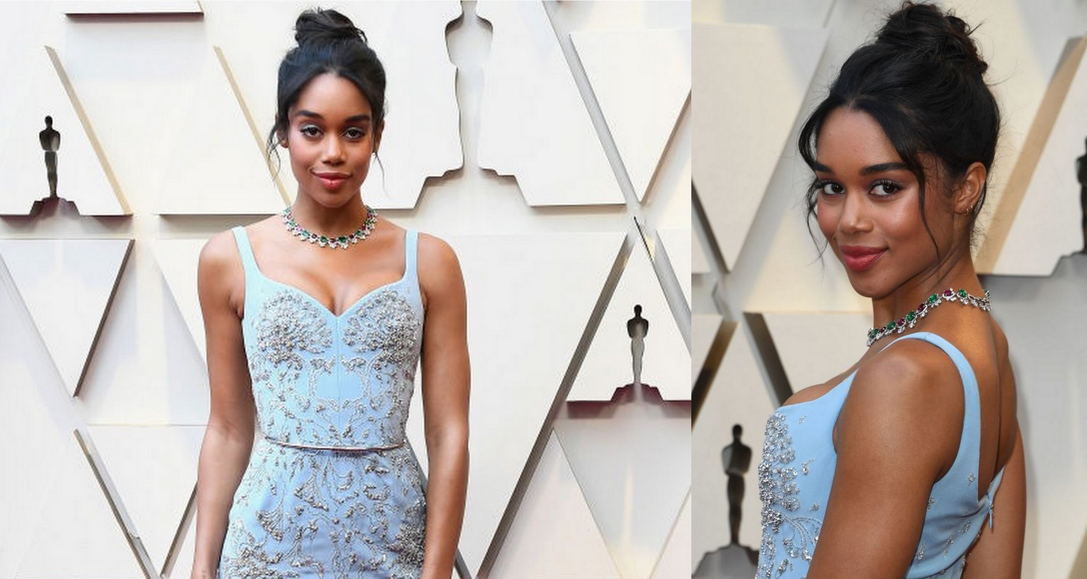 BlacKkKlansman's Laura Harrier Wows in Bespoke Ethical Louis Vuitton Gown Representing RCGD at the Oscars