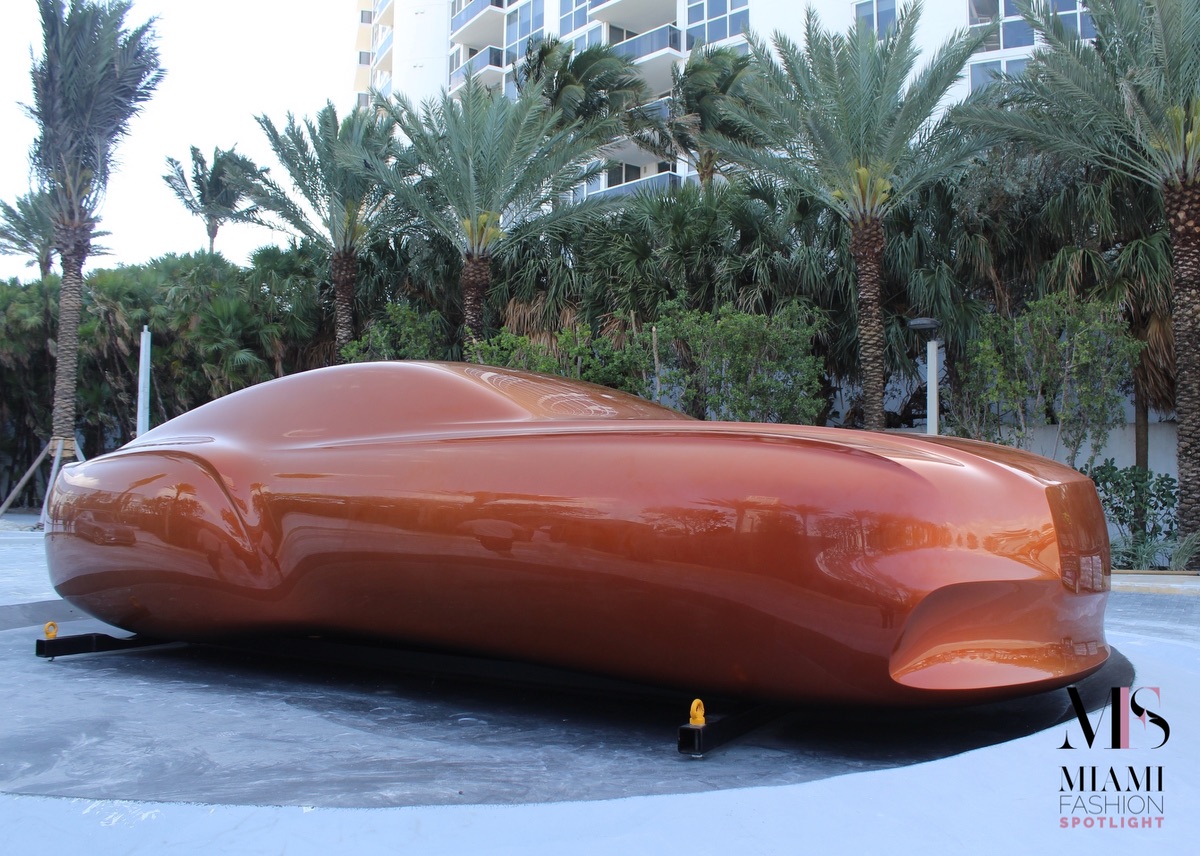 Bentley Motors and Dezer Development unveil floating speed form sculpture