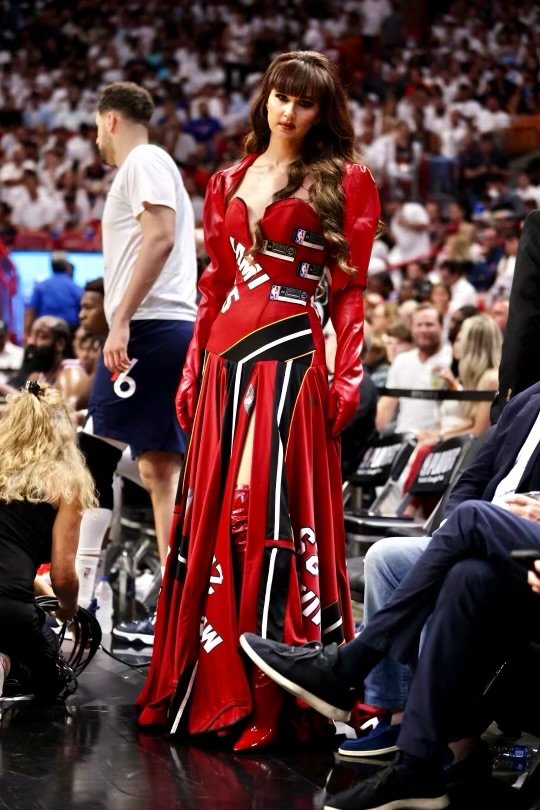 Radmila Lolly Turns Heads in One of a Kind Gown at the Miami Heat Playoffs