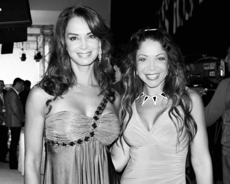 Lissette (right) and María de Guadalupe "Lupita" Jones Garay--Mexican actress, model, producer and beauty queen who was crowned Miss Universe 1991.