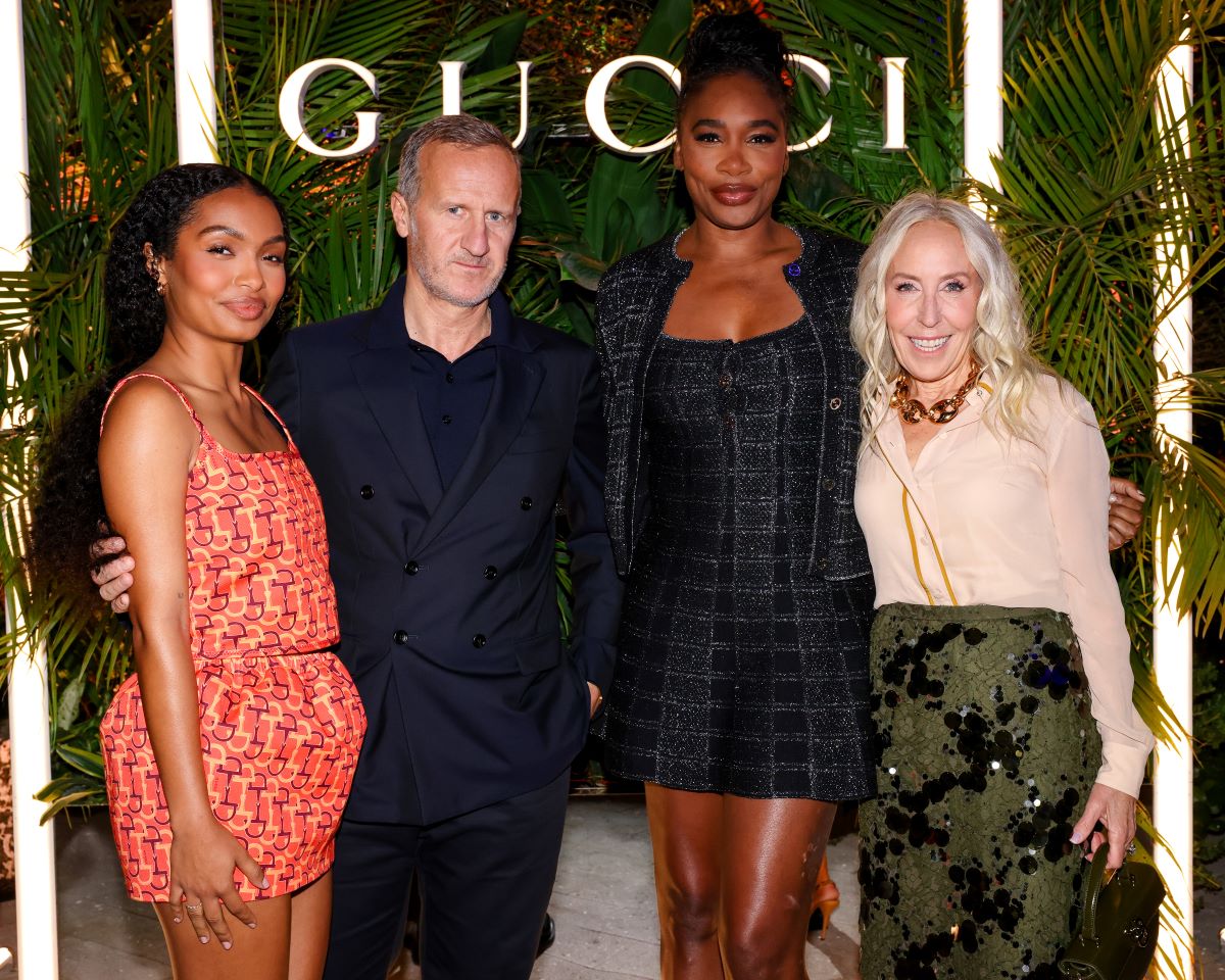 Yara Shahidi, Stefano Cantino, Venus Williams, Marjorie Harris | Gucci Holiday Installation Miami Design District