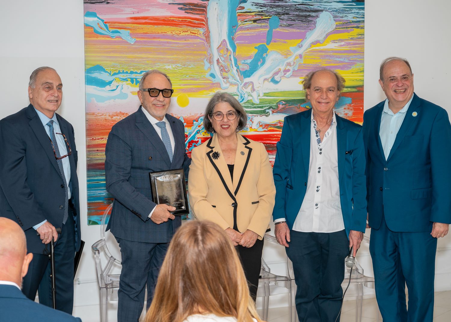 Rafael Diaz-Balart, Emilio Estefan, Mayor Daniela Levine Cava, Emilio Estefan, Commissioner Juan Carlos Bermudez. Photo Credit: William Benshimol.