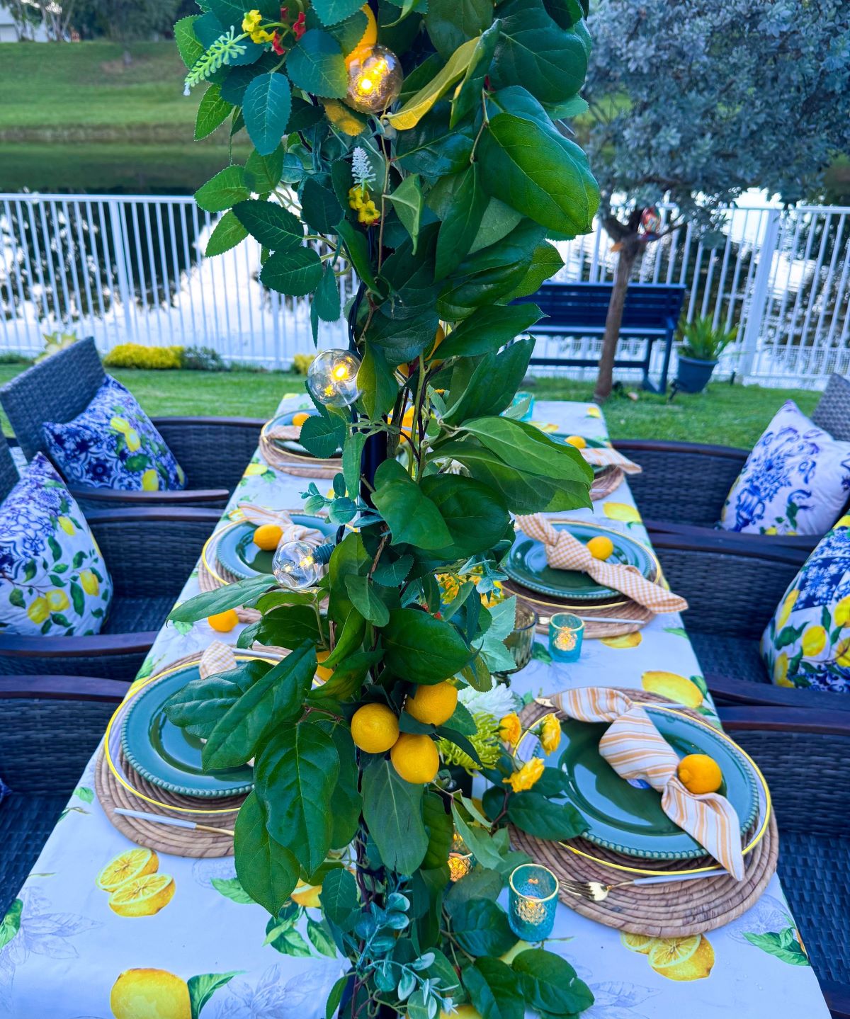 Amalfi Coast inspired table decor