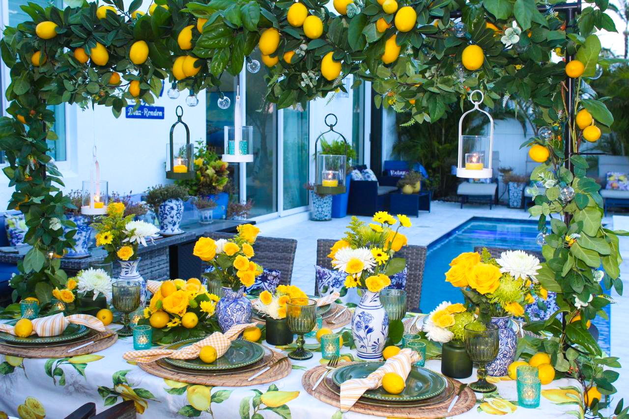 Amalfi Coast inspired table decor